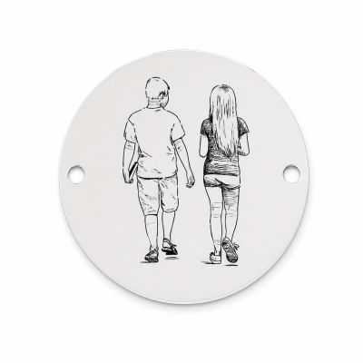 Bănuț de argint 925 cuplu de adolescenți E0469