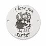 Bănuț argint I Love You Sister | Cadou soră