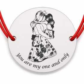 Brățară argint 925 cu bănuț You are my one and only, șnur reglabil — cadou mamă-fiică B-E0520