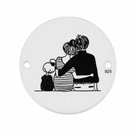 Bănuț de argint 925 Mama, tata și fetița lor E0526