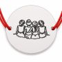 Brățară argint 925 cu bănuț Patru Surori/Prietene, șnur reglabil — cadou grup de prietene B-E0529