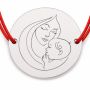 Brățară argint 925 cu bănuț Mama și bebelușul, șnur reglabil — cadou naștere B-E1277
