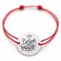 Brățară argint 925 cu bănuț Believe in yourself, șnur reglabil — cadou motivațional B-E1281