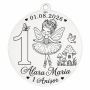 Bănuț de Moț din Argint 925 Personalizat pentru Fetiță – Zână Balerină, 1 Anișor, Nume și Dată 22 mm S0311