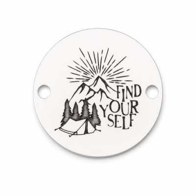 Element brățară Find Your Self din argint 925, tăbliță rotundă munte 16.5 mm E0783