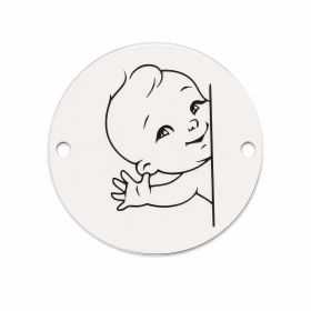 Bănuț de argint 925 gravat băiețel jucăuș Baby Boy E1296