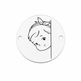 Bănuț de argint 925 gravat fetiță jucăușă Baby Girl E1297