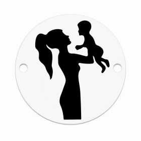 Bănuț de argint 925 siluetă mama cu bebeluș E1361