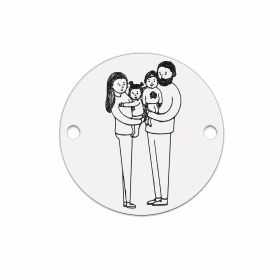 Bănuț de argint 925 familie cu doi copii E1362