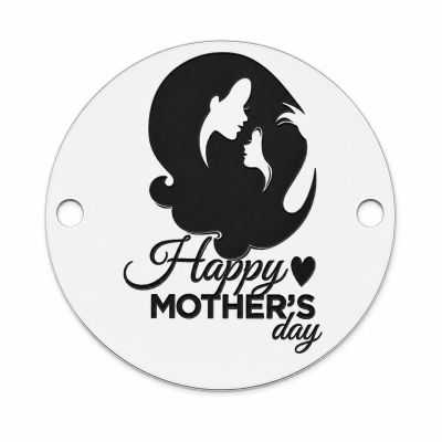 Bănuț de argint 925 siluetă mamă cu copil, Happy Mother's Day E1420