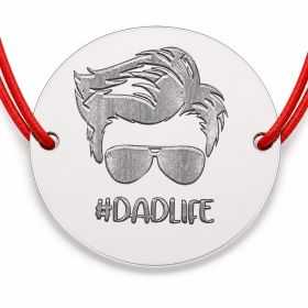 Brățară argint 925 cu bănuț Dadlife, șnur reglabil — cadou pentru tata B-E1421