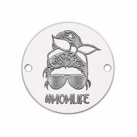 Bănuț de argint 925 gravat Momlife E1422