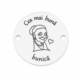 Bănuț de argint 925 gravat Cea mai bună bunica E1426