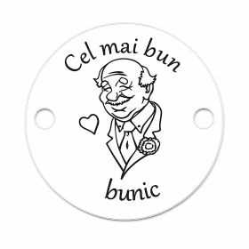 Bănuț de argint 925 gravat Cel mai bun bunic E1427