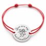 Brățară argint 925 cu bănuț Best Friends, șnur reglabil — cadou B-E1450