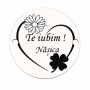 Bănuț argint Te iubim nășica flori | Cadou nașă