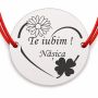 Brățară argint 925 cu bănuț Te iubim Nășica, șnur reglabil — cadou B-E1454