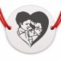 Brățară argint 925 cu bănuț familie și bebeluș, șnur reglabil — cadou B-E1457
