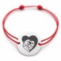Brățară argint 925 cu bănuț familie și bebeluș, șnur reglabil — cadou B-E1457