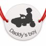 Brățară argint 925 cu bănuț Daddy’s Boy, șnur reglabil — cadou B-E1458