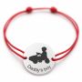 Brățară argint 925 cu bănuț Daddy’s Boy, șnur reglabil — cadou B-E1458