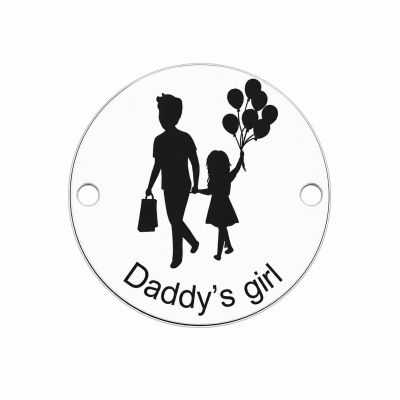 Bănuț de argint 925 gravat Daddy's Girl, cu baloane E1459