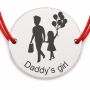 Brățară argint 925 cu bănuț Daddy’s Girl, șnur reglabil — cadou B-E1459