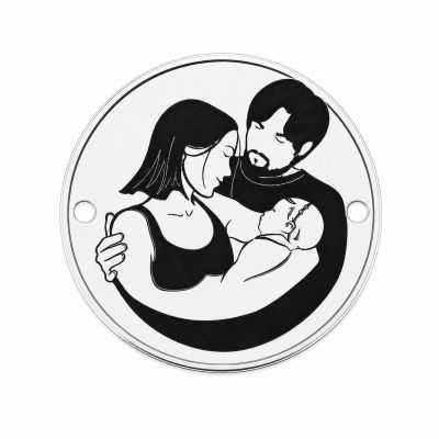 Bănuț argint 925 familie cu bebeluș