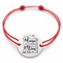 Brățară argint 925 cu bănuț Home Is Where Mom Is, șnur reglabil — cadou B-E1472