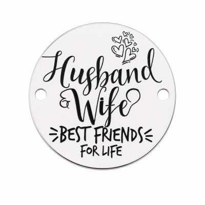 Bănuț argint 925 gravat Husband and Wife, Ø 16,5 mm — pentru cuplu E1473