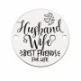Bănuț argint 925 gravat Husband and Wife, Ø 16,5 mm — pentru cuplu E1473