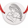 Brățară argint 925 cu bănuț mamă și bebeluș, șnur reglabil — cadou B-E1476