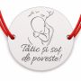Brățară argint 925 cu bănuț Tătic de poveste, șnur reglabil — cadou B-E1512