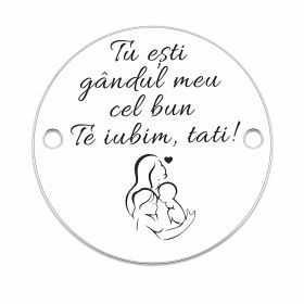 Bănuț argint 925 gravat Gândul bun, Ø 16,5 mm — pentru tată E1519
