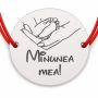 Brățară argint 925 cu bănuț Minunea mea, șnur reglabil — cadou pentru mamă B-E1571
