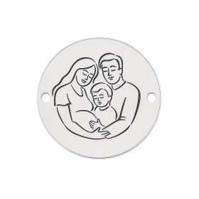 Bănuț de argint 925 Family Expecting Baby, părinți cu copil E1575