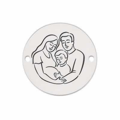 Bănuț argint părinți cu copil | Cadou familie