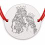 Brățară argint 925 cu bănuț mamă și prințesă, șnur reglabil — cadou B-E1579