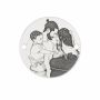 Bănuț argint fotogravură familie tânără