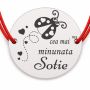 Brățară argint 925 cu bănuț cea mai minunată soție, șnur reglabil — cadou B-E1696