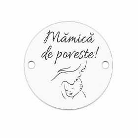 Bănuț de argint 925 gravat Mămică de Poveste E1697