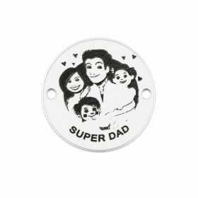 Bănuț de argint 925 gravat Super Dad E1756