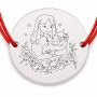 Brățară argint 925 cu bănuț mamă și bebeluș cu flori, șnur reglabil — cadou B-E1820