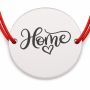 Brățară argint 925 cu bănuț Home și inimă, șnur reglabil — cadou B-E1839