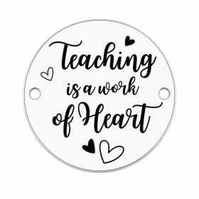 Bănuț profesori din argint 925, „Teaching is a Work of Heart” 16.5mm G0633