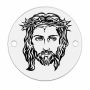 Charm Isus argint 925, element brățară rotund gravat