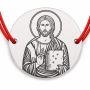 Brățară argint 925 cu bănuț Iisus Hristos, șnur reglabil — cadou spiritual B-S0261