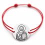 Brățară argint 925 cu bănuț Iisus Hristos, șnur reglabil — cadou spiritual B-S0261