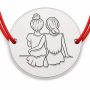 Brățară argint 925 cu două prietene, șnur reglabil — cadou prietenie B-E2100