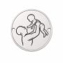 Bănuț de argint 925 gravat în relief Tată cu Bebeluș E2103